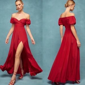 Reformation Grigio Gown Maxi Dress in Red Size 0